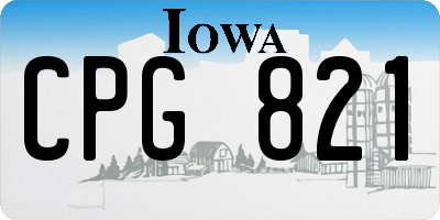 IA license plate CPG821