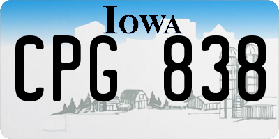 IA license plate CPG838
