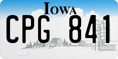 IA license plate CPG841
