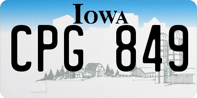 IA license plate CPG849