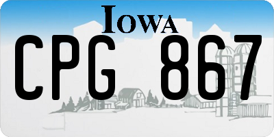 IA license plate CPG867