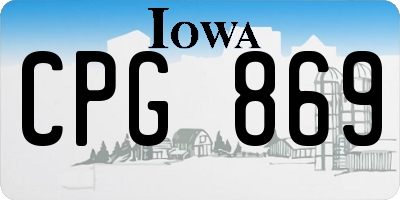 IA license plate CPG869