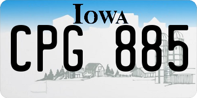 IA license plate CPG885