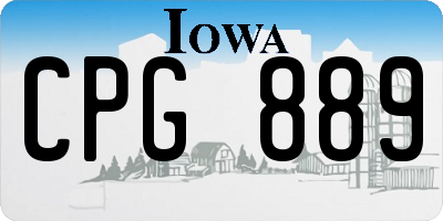 IA license plate CPG889