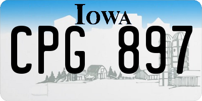 IA license plate CPG897