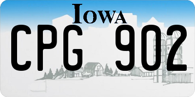 IA license plate CPG902