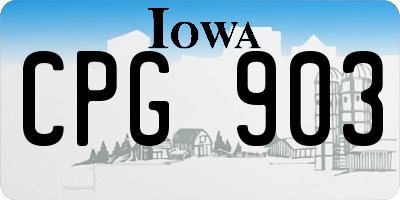 IA license plate CPG903