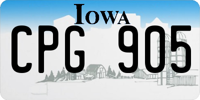 IA license plate CPG905
