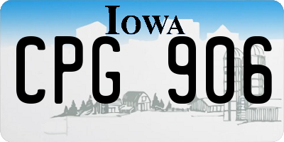 IA license plate CPG906