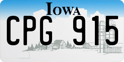 IA license plate CPG915