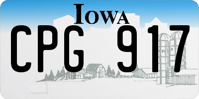 IA license plate CPG917