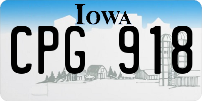 IA license plate CPG918