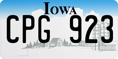 IA license plate CPG923