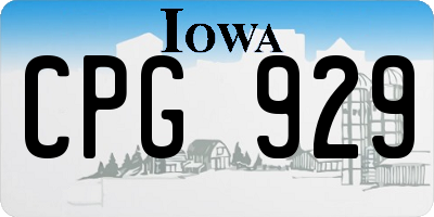 IA license plate CPG929
