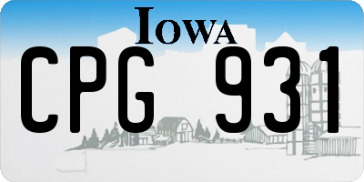 IA license plate CPG931