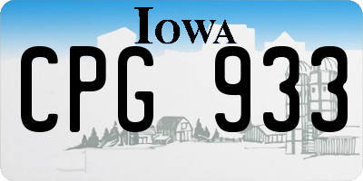 IA license plate CPG933