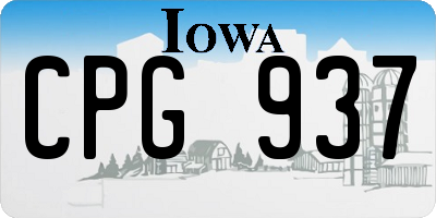 IA license plate CPG937