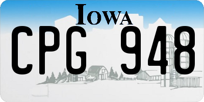 IA license plate CPG948