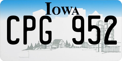 IA license plate CPG952
