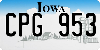 IA license plate CPG953