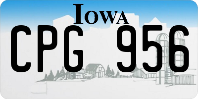 IA license plate CPG956