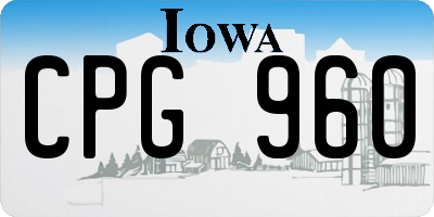 IA license plate CPG960