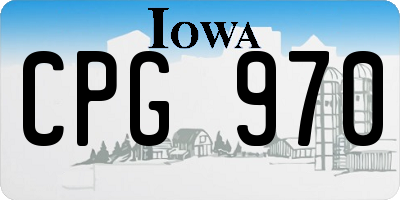 IA license plate CPG970