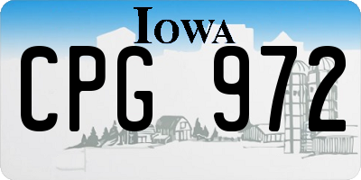 IA license plate CPG972