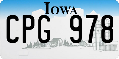 IA license plate CPG978