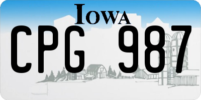 IA license plate CPG987