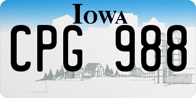 IA license plate CPG988