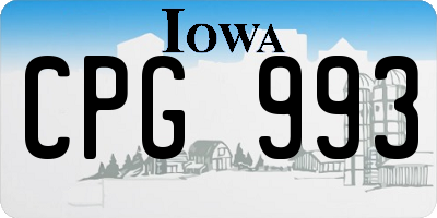IA license plate CPG993
