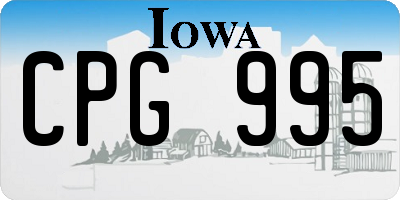IA license plate CPG995