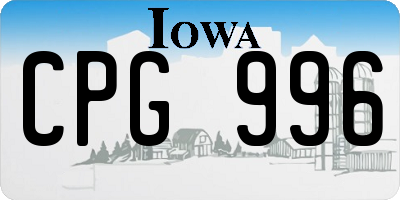 IA license plate CPG996