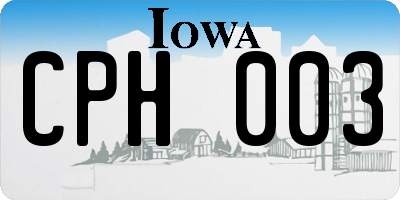 IA license plate CPH003