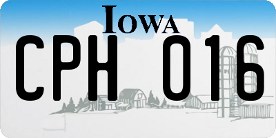 IA license plate CPH016