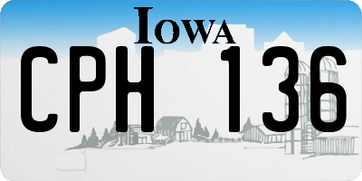 IA license plate CPH136