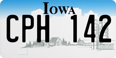 IA license plate CPH142