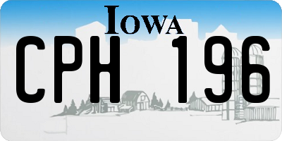 IA license plate CPH196