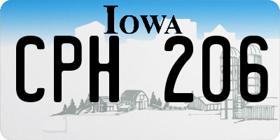 IA license plate CPH206