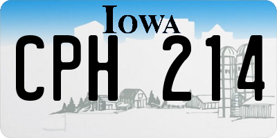 IA license plate CPH214