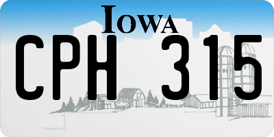 IA license plate CPH315