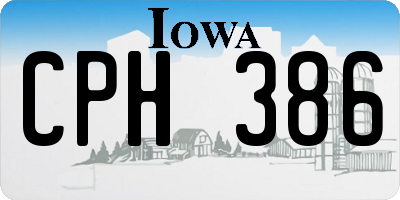 IA license plate CPH386