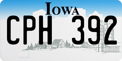 IA license plate CPH392