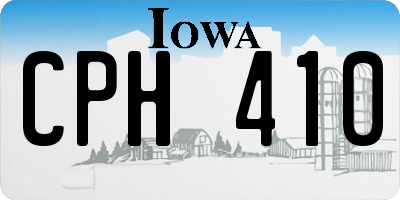 IA license plate CPH410