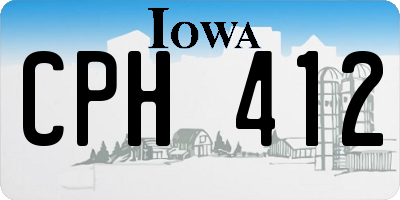 IA license plate CPH412