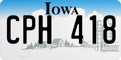 IA license plate CPH418