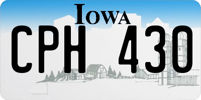 IA license plate CPH430