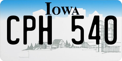 IA license plate CPH540
