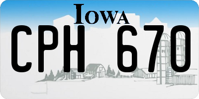 IA license plate CPH670
